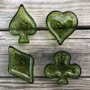 Vintage Poker Card Suits Ash Tray Hearts Clubs